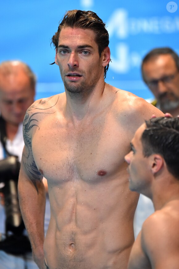 Camille Lacourt pendant les finales du Mare Nostrum, le XXXIVeme meeting international de natation de Monte Carlo à la piscine du Stade Louis II le 5 juin 2016.