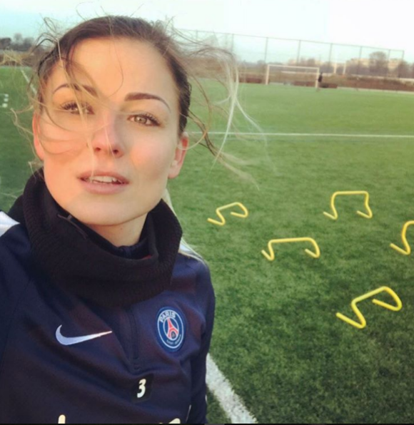 Laure Boulleau, joueuse du PSG, à l'entraînement. Photo postée sur Instagram en janvier 2017.