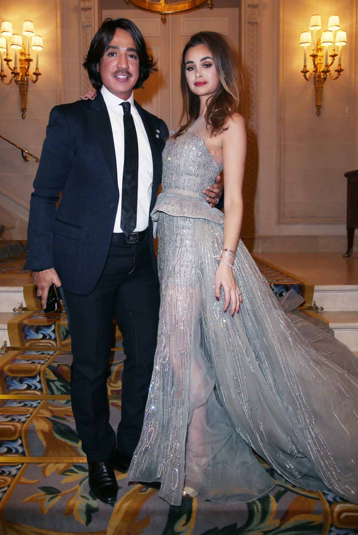 Photo : Hany El Behairy, Elisa Bachir Bey - Oriental Fashion Show à lhôtelGeorge V à Paris. Le 26 janvier 2017 © Marc Ausset-Lacroix / Bestimage -Purepeople