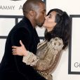 Kanye West et Kim Kardashian à la 57e cérémonie des Grammy awards, le 8 février 2015.