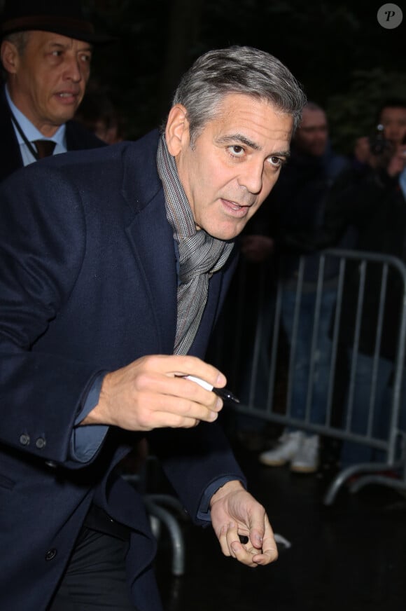 George Clooney - Les acteurs du film "Monuments Men" arrivent à l'enregistrement de l'émission "Vivement Dimanche" à Paris le 12 février 2014.