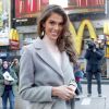 Iris Mittenaere, Miss Univers 2016, lors d'un rendez-vous avec nos photographes à Times Square (New York) le 6 février 2017.