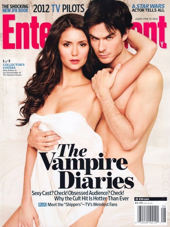 Nina Dobrev et Ian Somerhalder en couverture du magazine Entertainment - Février 2012