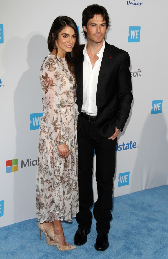 Nikki Reed et son mari Ian Somerhalder à la soirée WE Day California à Inglewood, le 7 avril 2016