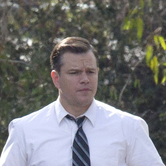 Matt Damon et Julianne Moore sur le tournage du film de George Clooney 'Suburbicon' à Los Angeles, le 31 octobre 2016