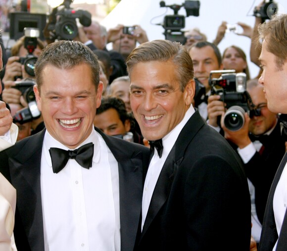 Matt Damon et George Clooney à Cannes en 2007.