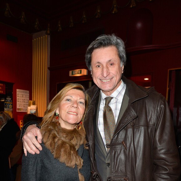 Exclusif - Patrick de Carolis et sa femme Carol-Anne - Représentation de la pièce "Pleins Feux" au théâtre Hébertot à Paris le 2 février 2017. © Coadic Guirec/Bestimage