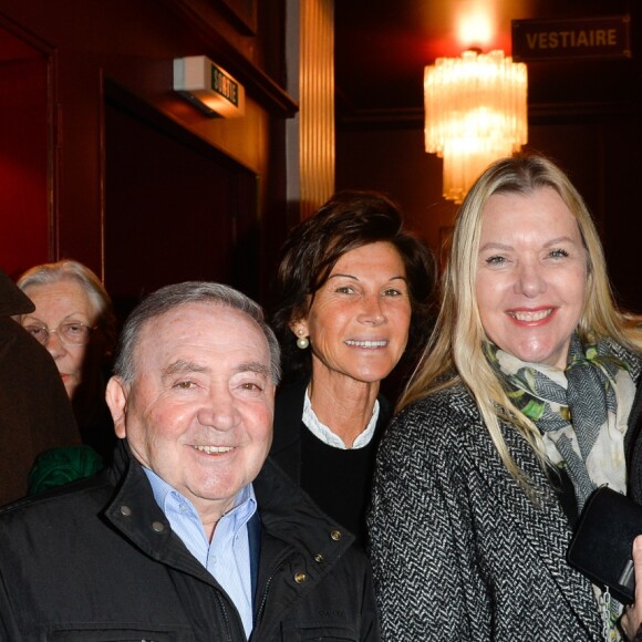 Exclusif - Nonce Paolini et sa femme Catherine Falgayrac, Sylvie Rousseau, Lévon Sayan et sa femme Anne-Marie - Représentation de la pièce "Pleins Feux" au théâtre Hébertot à Paris, les 6 et 7 février 2017. © Coadic Guirec/Bestimage