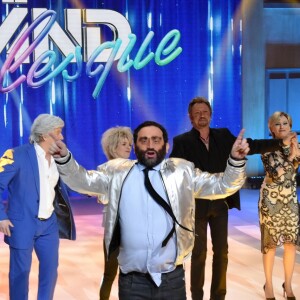 Exclusif - Cyril Hanouna déguisé en sosie de Cyril Hanouna - Patrick Sébastien présente en direct sur France 2 "Le Grand Burlesque" à Saint-Denis, France, le 11 février 2017. © Giancarlo Gorassini/Bestimage