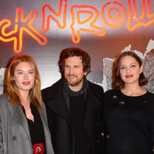 Camille Rowe-Pourcheresse, Guillaume Canet et sa compagne Marion Cotillard enceinte - Avant-première du film "Rock'n Roll" au Pathé Beaugrenelle à Paris le 13 février 2017. © Coadic Guirec / Bestimage