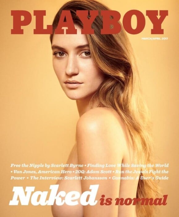Couverture du dernier numéro de Playboy dans lequel Scarlett Byrne pose nue.
