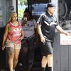 Blac Chyna enceinte est allée déjeuner avec son fiancé Rob Kardashian au restaurant Rustic Inn Crabhouse à Miami, le 13 mai 2016