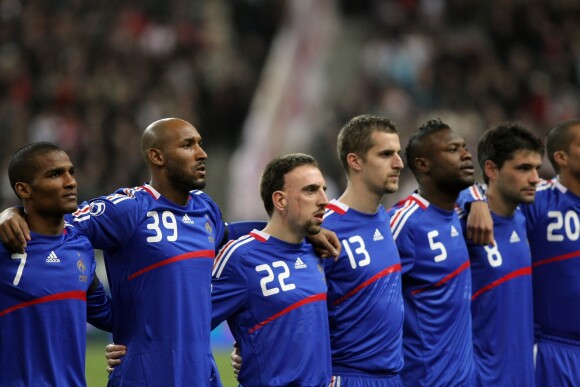 Nicolas Anelka membre de l'équipe de France, lors du match France-Angleterre au Stade de France, le 26 mars 2008.