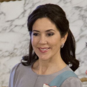 La princesse Mary et le prince Frederik de Danemark lors des réceptions du nouvel an en janvier 2017.