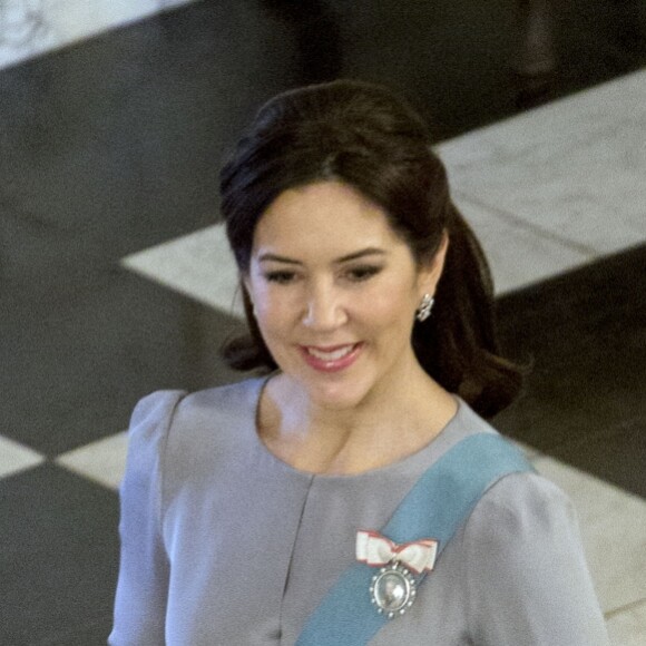 La princesse Mary et le prince Frederik de Danemark lors des réceptions du nouvel an en janvier 2017.