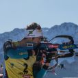 Martin Fourcade lors de la mass start aux championnats du monde de biathlon à Hochfilzen en Autriche le 19 février 2017. Un peu défaillant au tir, il devra se contenter de la 5e place.