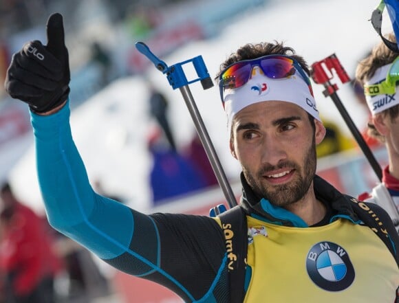 Martin Fourcade champion du monde de poursuite aux Mondiaux de biathlon à Hochfilzen, Autriche, le 12 février 2017.
