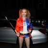 Lindsay Lohan (déguisée en Harley Quinn du film Suicid Squad) arrive à une fête d'Halloween à Londres, le 31 octobre 2016.