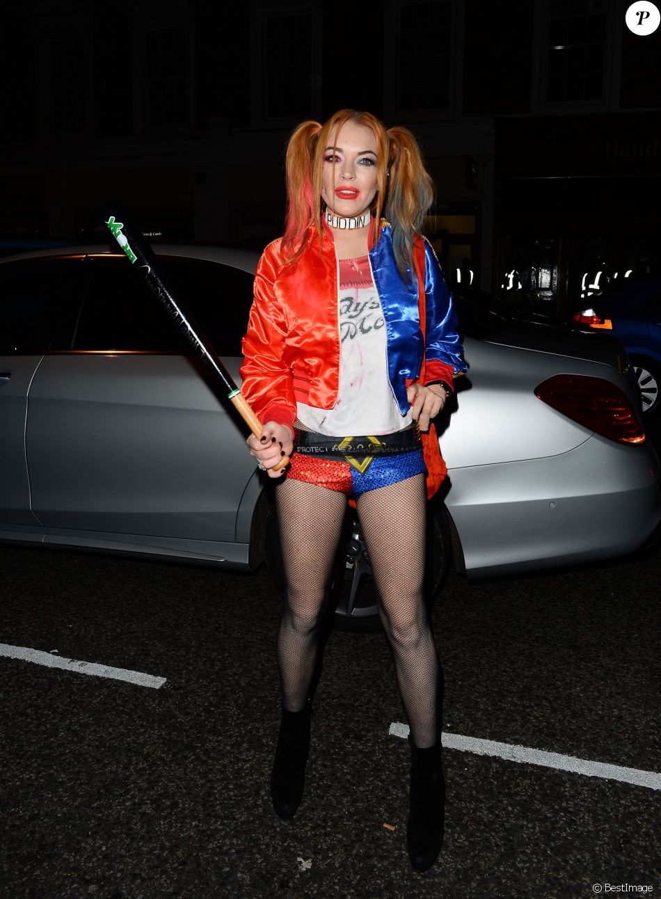 Lindsay Lohan (déguisée en Harley Quinn du film Suicid Squad) arrive à une ...