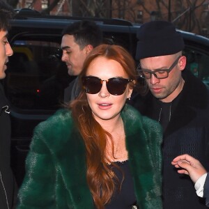 Lindsay Lohan dans les rues de New York le 13 février 2017