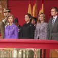 La famille royale espagnole lors de la Fête nationale en 2008.