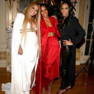 Beyoncé, Kelly Rowland et Michelle Williams reforment les Destiny's Child après la cérémonie des Grammy Awards, à Los Angeles, le 12 février 2017.