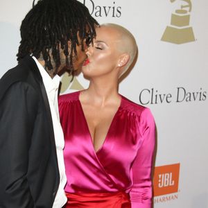 Wiz Khalifa et son ex-femme Amber Rose au gala Pre-Grammy à l'hôtel The Beverly Hilton à Beverly Hills, le 11 février 2017