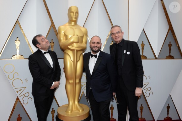 Laurent Weil, Jérôme Commandeur et Didier Allouch sur le tapis rouge des Oscars 2017.