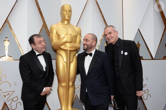 Laurent Weil, Jérôme Commandeur et Didier Allouch sur le tapis rouge des Oscars 2017.