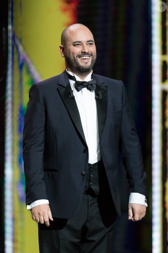 Jérôme Commandeur (maître de cérémonie, smoking Smalto, chaussures Weston, montre B&M, boutons Arthus Bertrand) - 42ème cérémonie des César à la salle Pleyel à Paris le 24 février 2017. © Olivier Borde / Dominique Jacovides / Bestimage