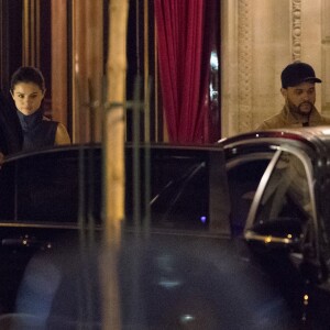 Selena Gomez et The Weeknd quittent l'hôtel la Réserve à Paris le 27 février 2017. 