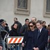 Victoria Beckham - Arrivée des personnalités à la cérémonie religieuse en l'honneur de Franca Sozzani (rédactrice en chef de Vogue Italie décédée le 22 décembre 2016) à Milan, le 27 février 2017