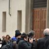 Sara Battaglia - Arrivée des personnalités à la cérémonie religieuse en l'honneur de Franca Sozzani (rédactrice en chef de Vogue Italie décédée le 22 décembre 2016) à Milan, le 27 février 2017