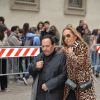 Azzedine Alaïa et guest - Arrivée des personnalités à la cérémonie religieuse en l'honneur de Franca Sozzani (rédactrice en chef de Vogue Italie décédée le 22 décembre 2016) à Milan, le 27 février 2017