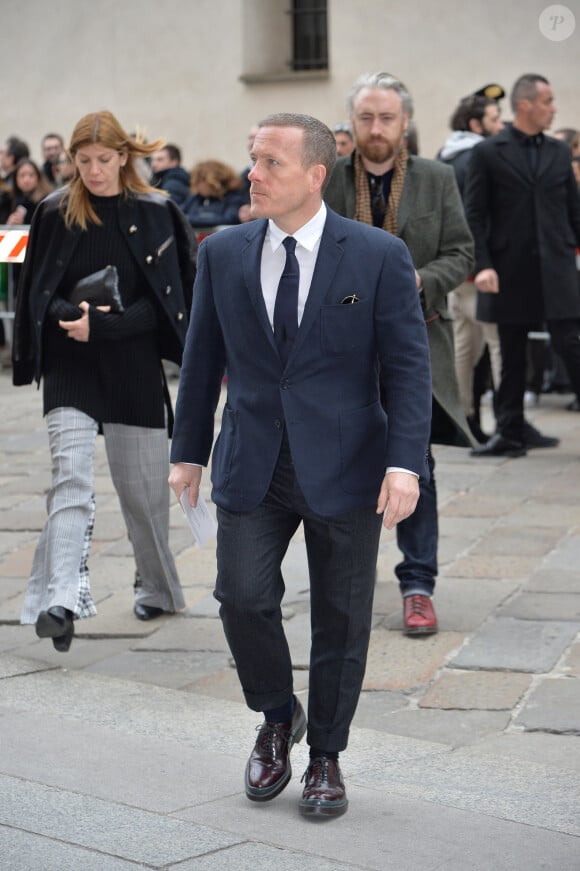 Scott Schuman (photographe Fashion) - Arrivée des personnalités à la cérémonie religieuse en l'honneur de Franca Sozzani (rédactrice en chef de Vogue Italie décédée le 22 décembre 2016) à Milan, le 27 février 2017