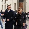 Tomato Trussardi et sa belle-mère Maria Luisa Trussardi - Cérémonie religieuse en l'honneur de Franca Sozzani (rédactrice en chef de Vogue Italie décédée le 22 décembre 2016) à Milan, le 27 février 2017