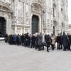 Illustration - Arrivée des personnalités à la cérémonie religieuse en l'honneur de Franca Sozzani (rédactrice en chef de Vogue Italie décédée le 22 décembre 2016) à Milan, le 27 février 2017