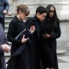 Carla Bruni-Sarkozy, Farida Khelfa et Naomi Campbell - Cérémonie religieuse en l'honneur de Franca Sozzani (rédactrice en chef de Vogue Italie décédée le 22 décembre 2016) à Milan, le 27 février 2017