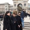 Guest, Carla Bruni-Sarkozy, Farida Khelfa - Cérémonie religieuse en l'honneur de Franca Sozzani (rédactrice en chef de Vogue Italie décédée le 22 décembre 2016) à Milan, le 27 février 2017