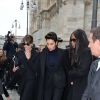 Carla Bruni-Sarkozy, Farida Khelfa, Naomi Campbell - Sortie de la cérémonie religieuse en l'honneur de Franca Sozzani (rédactrice en chef de Vogue Italie décédée le 22 décembre 2016) à Milan, le 27 février 2017.