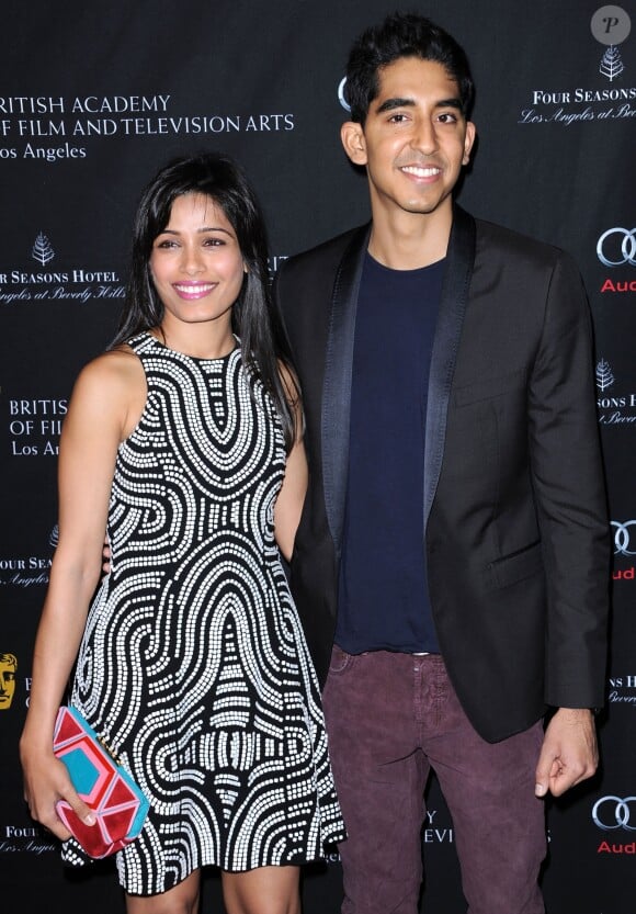 Freida Pinto et Dev Patel lors des BAFTA Awards à Los Angeles le 12 janvier 2013