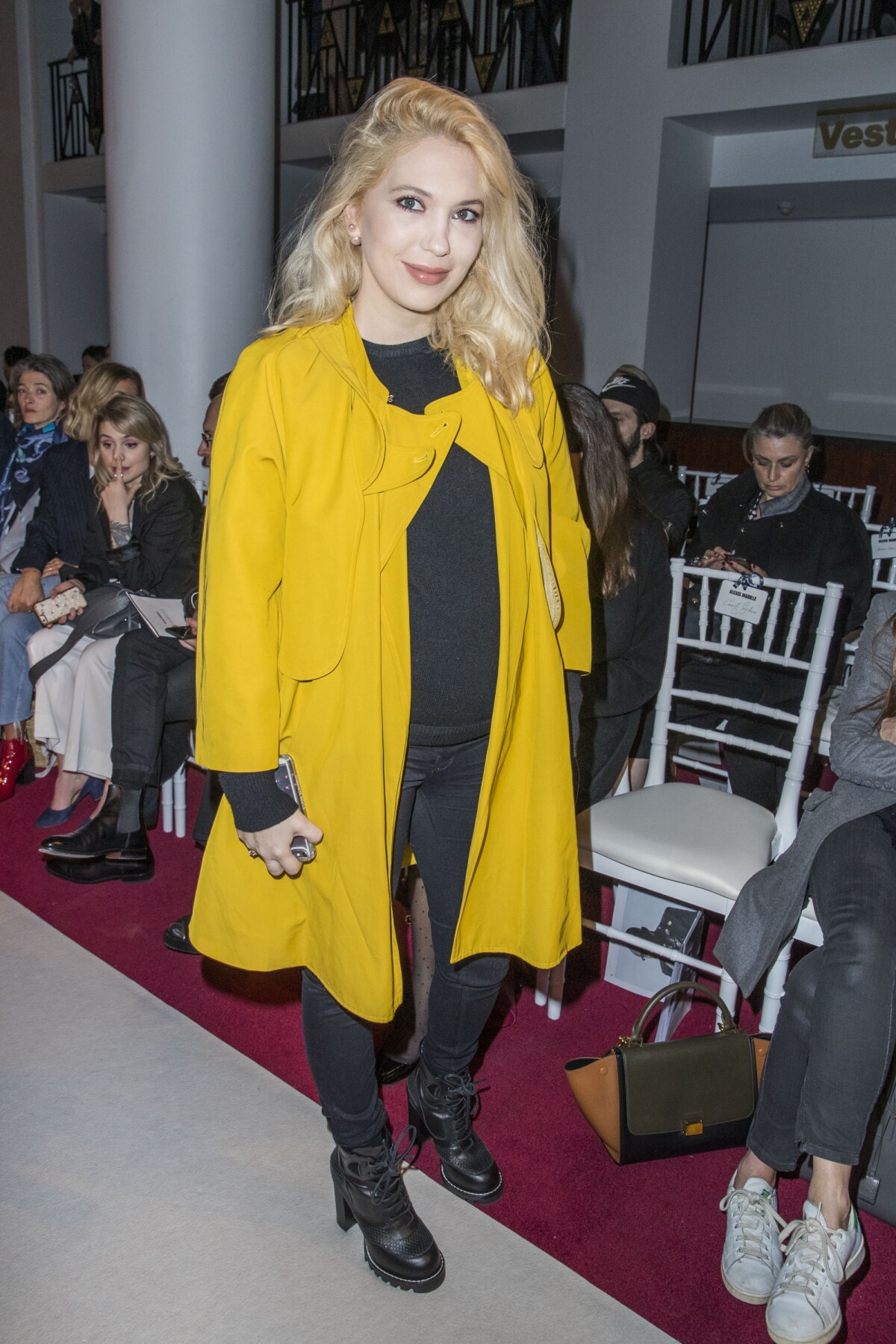 Camille Seydoux (pregnant) attending the Alexis Mabille show