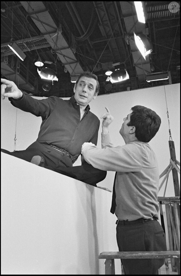 Archives - Yves Montand et Jean-Christophe Averty durant l'enregistrement de l'émission "Dim Dam Dom".