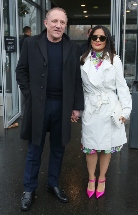 François-Henri Pinault et son épouse Salma Hayek - Défilé Balenciaga (collection automne-hiver 2017) à l'Espace Champerret. Paris, le 5 mars 2017. © CVS/Veeren/Bestimage