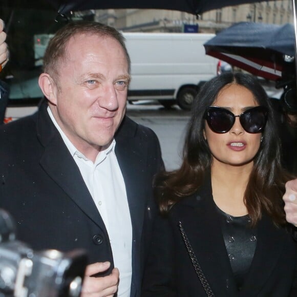 François Pinault et sa femme Salma Hayek - Arrivées au défilé de mode prêt-à-porter automne-hiver 2017/2018 "Stella McCartney" à Paris. Le 6 mars 2017 © CVS-Veeren / Bestimage