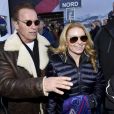 Arnold Schwarzenegger et sa compagne Heather Milligan - Célébrités lors de la manche de coupe du monde de descente à ski de Kitzbühel le le 21 janvier 2017