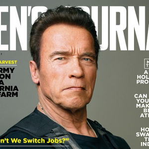 Arnold Schwarzenegger en couverture du magazine "Men's Journal" (avril 2017).