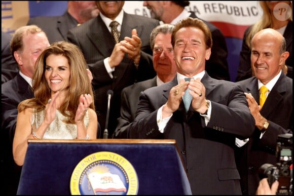 Arnold Schwarzenegger et Maria Shriver - Réélection de l'acteur au poste de gouverneur de l'Etat de Californie le 6 novembre 2006