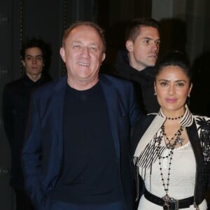 Salma Hayek et son mari François-Henri Pinault - Défilé de mode "Fenty Puma by Rihanna" à Paris, le 6 mars 2017. © CVS/Veeren/Bestimage.