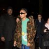 Pharrell Williams quitte "L'Arc" après l'after-party Fenty Puma By Rihanna. Paris, le 6 mars 2017.